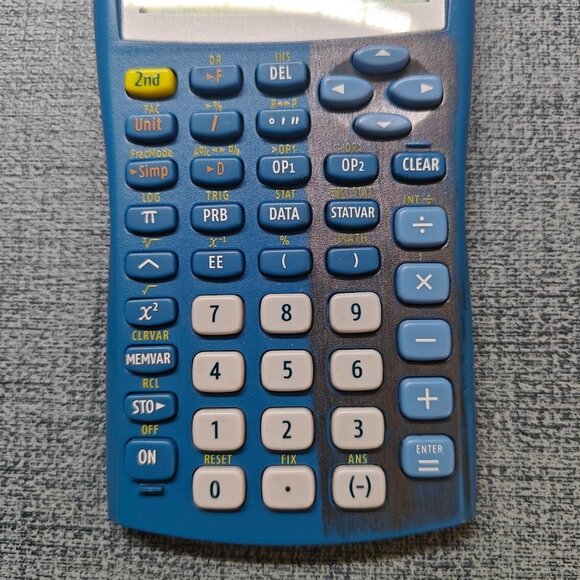 Texas Instruments TI-34 II Scientific Calculator Blue w/ Cover - Tested & Works - Picture 4 of 5